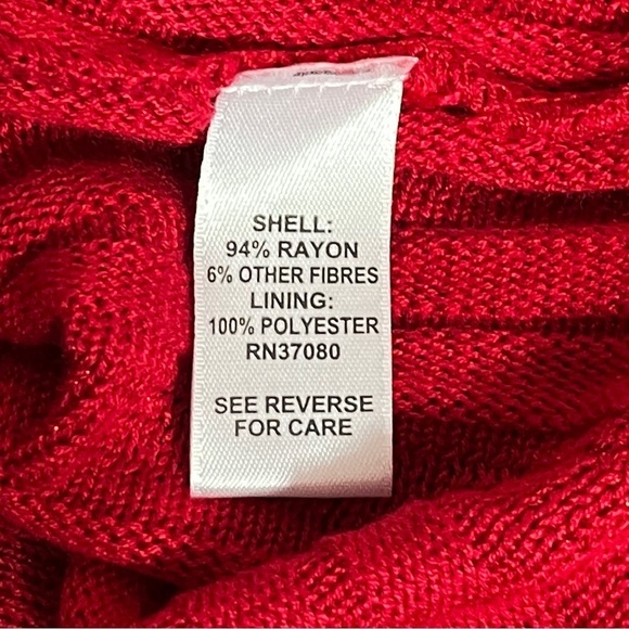 C. Est. 1946 Red Fitted Sweater Dress with Slip Size Large - Picture 11 of 14